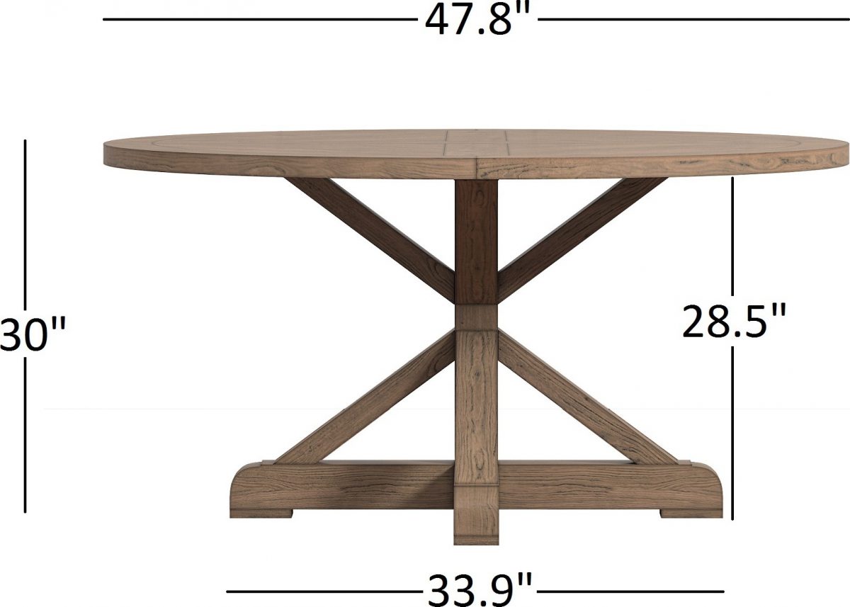 Benchwright Rustic X-base 48-inch Round Dining Table Set by iNSPIRE Q Artisan