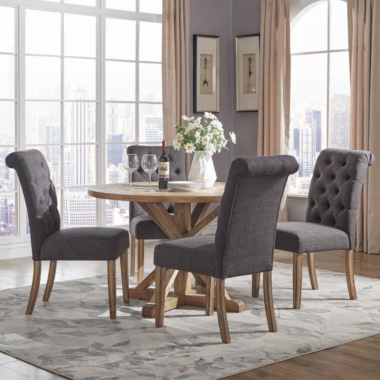 Benchwright Rustic Xbase 48inch Round Dining Table Set by iNSPIRE Q