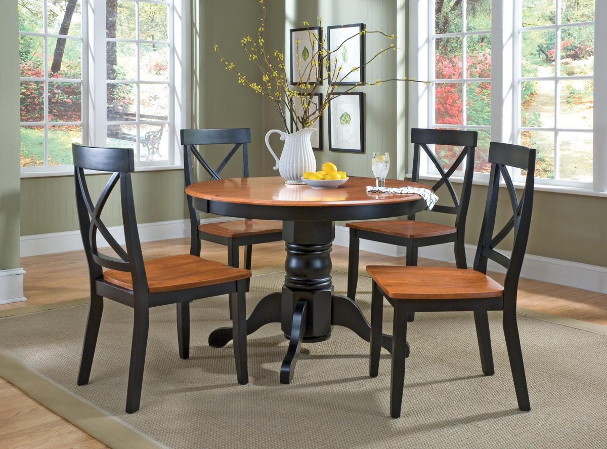 Black/Cottage Oak 5-piece Dining Furniture Set by Home Styles
