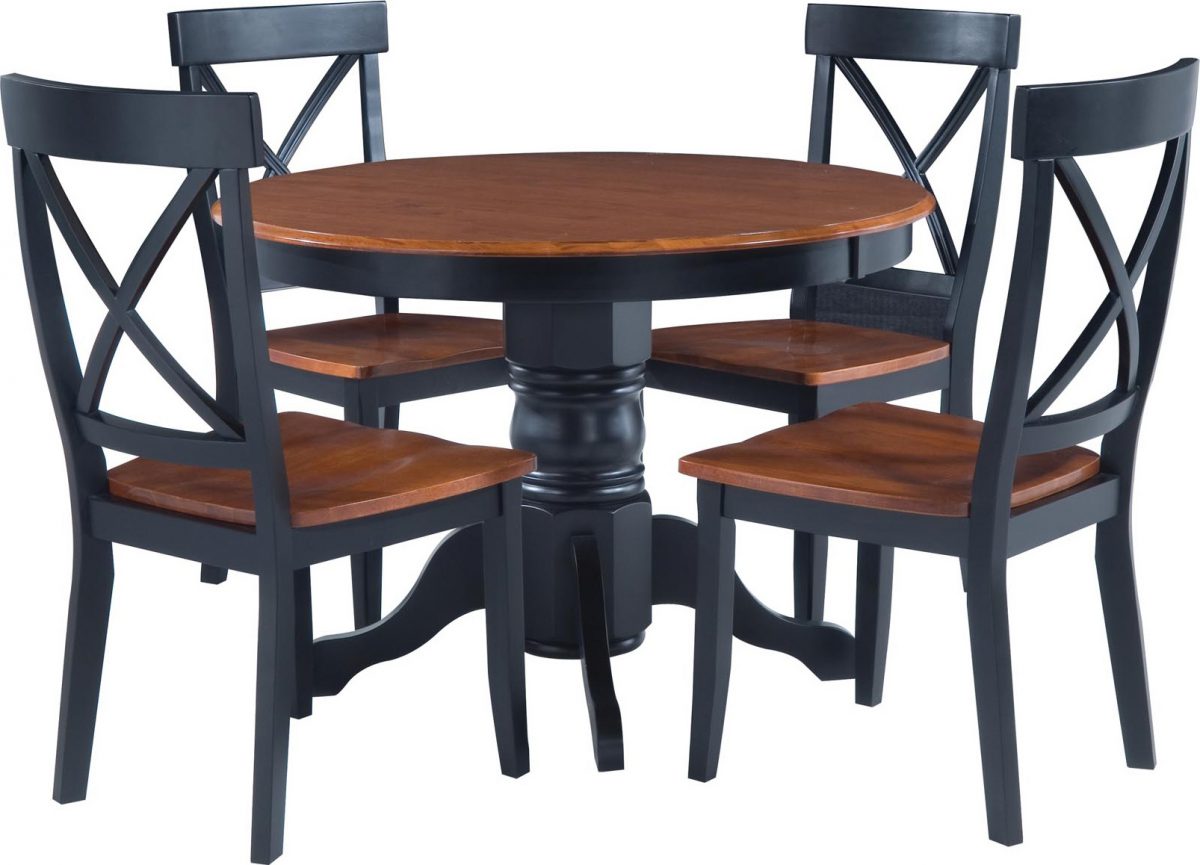 Black/Cottage Oak 5-piece Dining Furniture Set by Home Styles